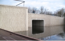 Duikerbrug met structuur beton